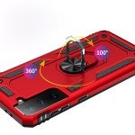 Wholesale Tech Armor Ring Stand Grip Case with Metal Plate for Samsung Galaxy S21+ Plus 5G (Red)